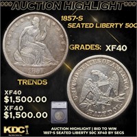 ***Auction Highlight*** 1857-s Seated Half Dollar