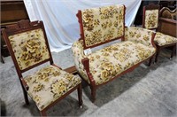 Victorian Oak, Sofa and Chairs