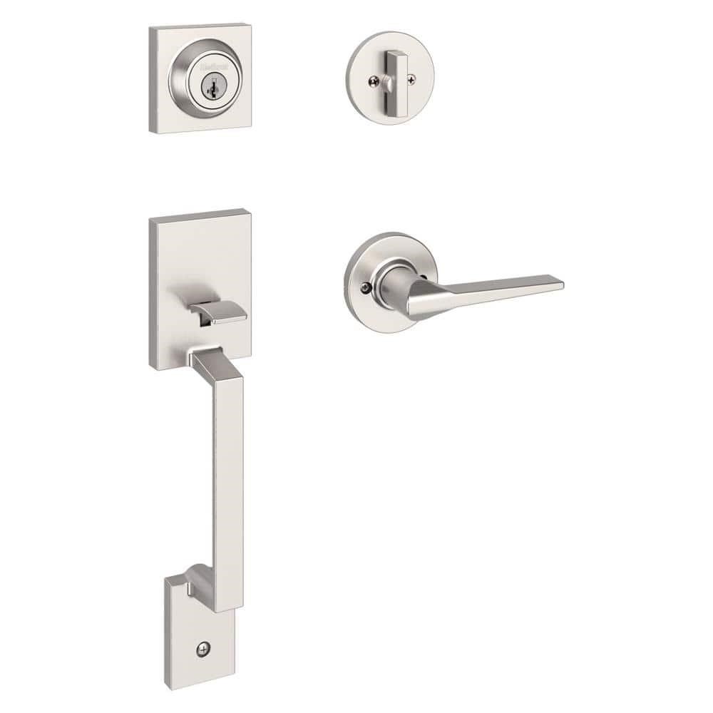 Amador Satin Nickel Entry Door Handleset with Roun