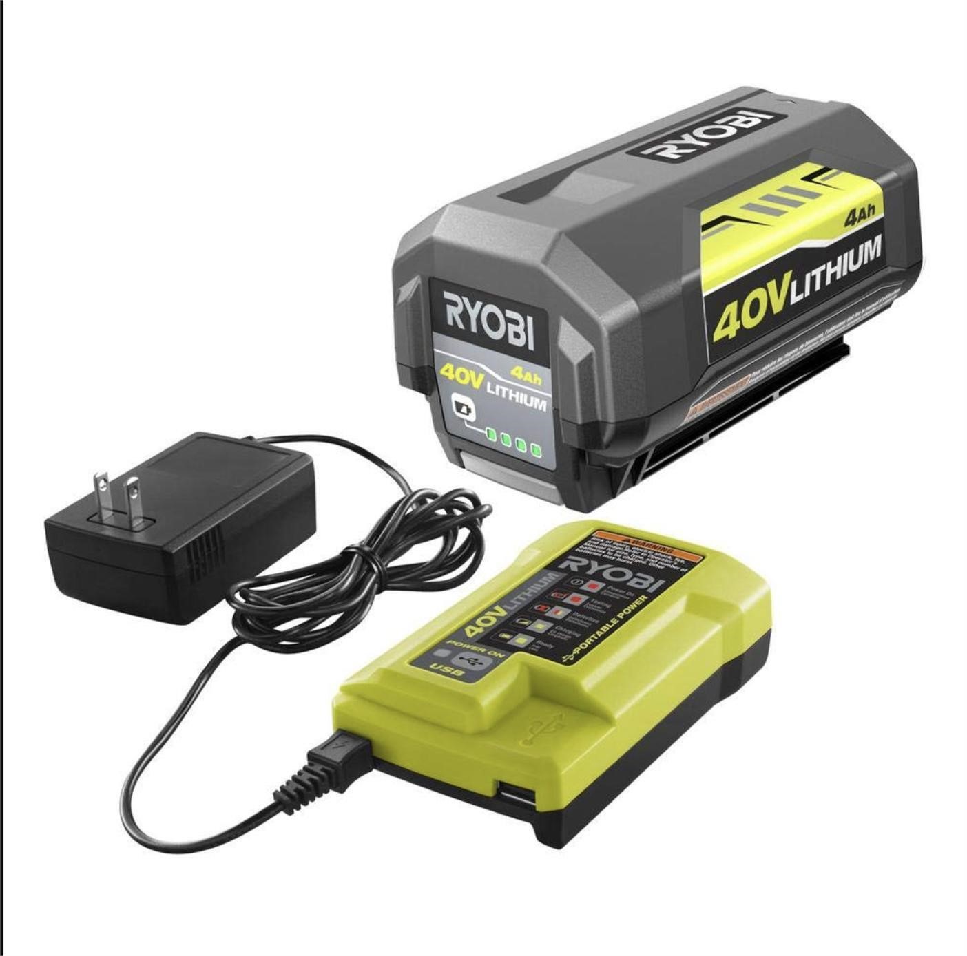 Ryobi 40V 4.0Ah Battery and Charger