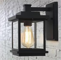 LNC Square 1-Light Black Outdoor Wall Lantern