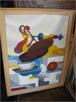 C E Clark Abstract framed painting