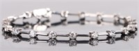 14K WHITE GOLD LADIES LINK TENNIS BRACELET