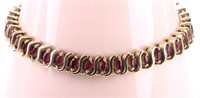 14K GOLD RUBY 'S' LINK LADIE'S BRACELET