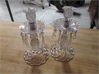 2 cut glass chandaliers
