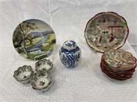 Asian China Pieces: hand pained Chikara Japan