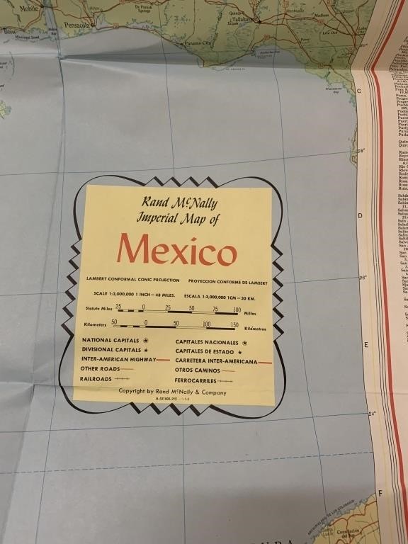 VTG Rand McNally Imperial Map of Mexico