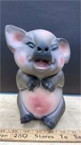Unmarked Sinister Pig Coin Bank (9"H)