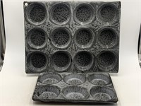 Vintage gray granite wear 12 muffin pan