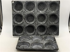 Vintage gray granite wear 12 muffin pan
