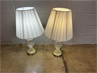 (2) Modern Glass Table Lamps