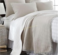 Levtex Home Pom Pom Quilt Taupe King