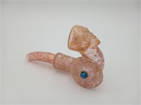 American Made Glass Pipe Sherlock Opal Skull