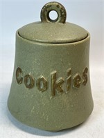Vintage McCoy Bell Cookie Jar Green Gold
