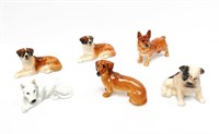 6 Royal Doulton Dogs and a Nymphenburg Sheep