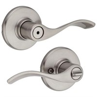 R3563  Kwikset Balboa Bed/Bath Door Lever in SN