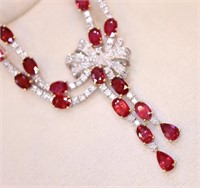 16.9ct Pigeon Blood Red Ruby 18Kt Gold Necklace