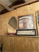 golf  picture, oval mirror,