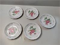 Gibson Victorian Rose 10" Plates, 5 PC's