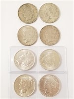 8 U.S. Peace dollars