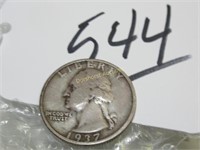 SILVER 25 CENT COIN CIRC - 1937-S