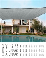 Quictent 24X24FT 185G HDPE Square Sun Shade Sail C