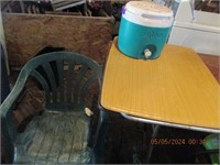 PLASTIC CHAIR, FOLDING TABLE, 2 GALLON THERMOS