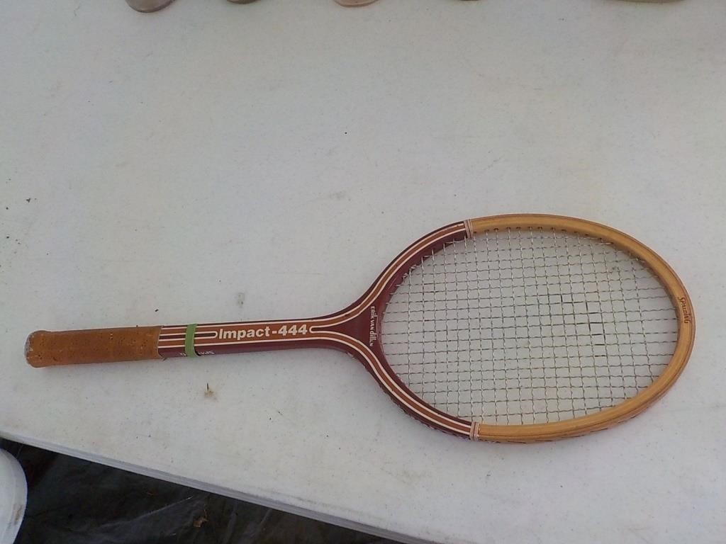 Wood tennis racket