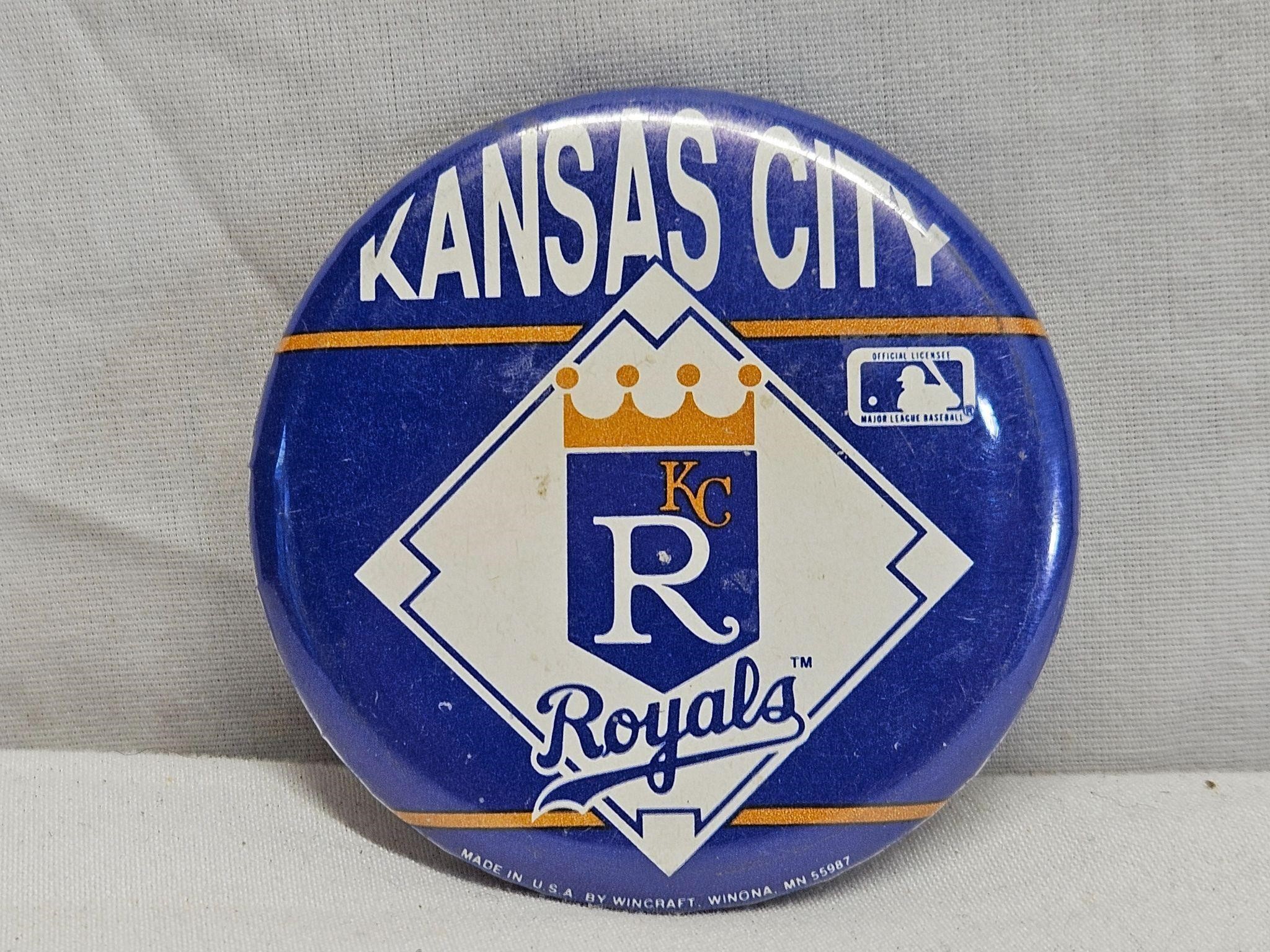 Vintage Kansas City Royals Button MLB Baseball