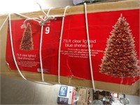 7.5' Clear lighted Blue Sherwood Christmas Tree