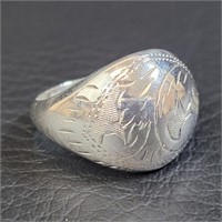 925 Silver Ring Etched