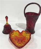 Antique ruby tiara indiana vase, bell, and