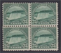 US Stamps #568 Mint NH/HR Block of 4, top left sta