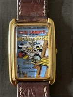 DISNEY MICKEY MOUSE LEATHER BAND WATCH