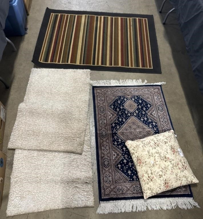 (4) Clean, Plush Area Rugs.