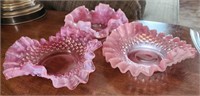 Pink Hobnail Bowls