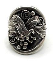 Sterling Silver Navajo Elgin Hoskey Eagle Ring