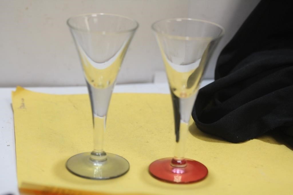 A Pair of Small Artglass Champagne Cups