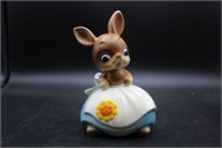 Josef Originals Bunny w/ Flower Apron Figurine