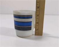 Vintage Fire King Blue And Black Stripe Cup