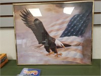 Framed Eagle And Flag Print