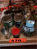 FLAT WITH JARS OF BUTTONS