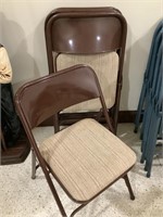 4 - brown padded chairs