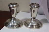 Set of 2 Weighted Sterling Candle Holders