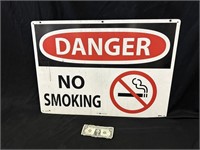 "Danger - No Smoking" Metal Sign