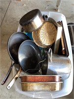 Large amount of pots and pans cooler toaster