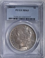 1884-O MORGAN DOLLAR PCGS MS63