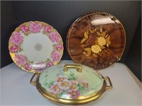 Vintage limoges covered dish, Bavarian plate and