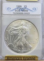 1999 Silver Eagle SGS MS69