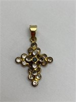 18k gold cross pendant